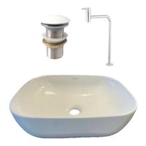 Cuba Sobrepor Cerâmica Porcelana Louça + Torneira + Válvula
