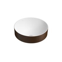 Cuba Sobrepor Redonda Bicolor Marrom Fosco/branco Fosco 400mm - Deca Louças Cuba Sobrepor Redonda Bicolor Marrom Fosco/branco Fosco 400mm - Deca Louças