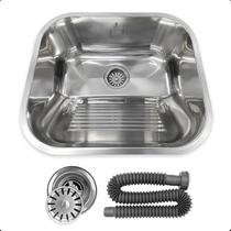 Cuba Tanque de Lavanderia Aço Inox 304 34x40 cm com Válvula e Sifão Cuba Tanque de Lavanderia Aço Inox 304 34x40 cm com Válvula e Sifão