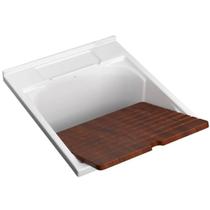 Cuba Tanque Multiuso Sobrepor c/Mesa e Esfregador em Madeira Branco L.110.17 Deca