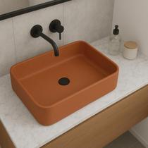 Cuba Terracota Rustica Sobrepor banheiro Oval Apoio Lavabo Concreto Brilhante Pia Grande Cuba Terracota Rustica Sobrepor banheiro Oval Apoio Lavabo Concreto Brilhante Pia Grande