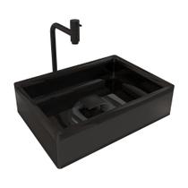 Cuba Torino com Torneira Inox Black e Válvula Click Black Cuba Torino com Torneira Inox Black e Válvula Click Black