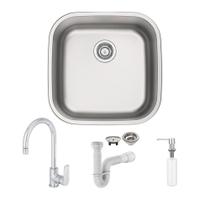 Cuba Tramontina Aria Maxi 40 BS 40x40 94029102 Inox Escovado + Torneira Deca Level Dosador e Sifão Cuba Tramontina Aria Maxi 40 BS 40x40 94029102 Inox Escovado + Torneira Deca Level Dosador e Sifão