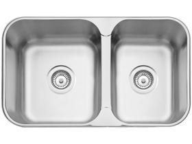 Cuba Tramontina Dupla 69x40 Isis Bs Aço Inox Acetinado Pia Cozinha com válvula Tramontina e sifão