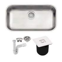Cuba Tramontina Lavínia 56x34 94024102 Inox Acetinado + Lixeira Arquitech Quadrada + Sifão Cuba Tramontina Lavínia 56x34 94024102 Inox Acetinado + Lixeira Arquitech Quadrada + Sifão