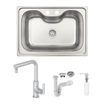 Cuba Tramontina Morgana 60 FX 69x49 93806192 Inox Acetinado + Torneira Deca Beta, Dosador e Sifão Cuba Tramontina Morgana 60 FX 69x49 93806192 Inox Acetinado + Torneira Deca Beta, Dosador e Sifão