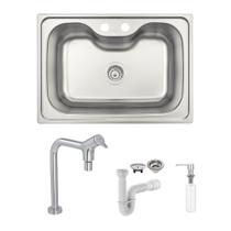 Cuba Tramontina Morgana 60 FX 69x49 93806192 Inox Acetinado + Torneira Deca Gama, Dosador e Sifão Cuba Tramontina Morgana 60 FX 69x49 93806192 Inox Acetinado + Torneira Deca Gama, Dosador e Sifão