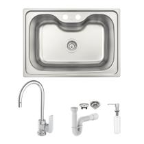 Cuba Tramontina Morgana 60 FX 69x49 93806192 Inox Acetinado + Torneira Deca Level, Dosador e Sifão Cuba Tramontina Morgana 60 FX 69x49 93806192 Inox Acetinado + Torneira Deca Level, Dosador e Sifão