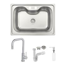 Cuba Tramontina Morgana 60 FX 69x49 93806192 Inox Acetinado + Torneira Deca Start, Dosador e Sifão Cuba Tramontina Morgana 60 FX 69x49 93806192 Inox Acetinado + Torneira Deca Start, Dosador e Sifão