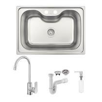 Cuba Tramontina Morgana 60 FX 69x49 93806192 Inox Acetinado + Torneira Docol Chess, Dosador e Sifão Cuba Tramontina Morgana 60 FX 69x49 93806192 Inox Acetinado + Torneira Docol Chess, Dosador e Sifão