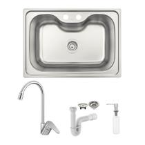 Cuba Tramontina Morgana 60 FX 69x49 93806192 Inox Acetinado + Torneira Docol Gali, Dosador e Sifão Cuba Tramontina Morgana 60 FX 69x49 93806192 Inox Acetinado + Torneira Docol Gali, Dosador e Sifão