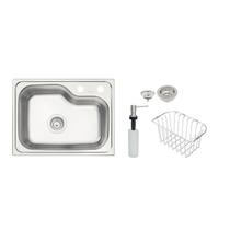 Cuba Tramontina Morgana Compact 48 FX 55x42 em Aço Inox válvula, cesta aramada e dosador de sabão Cuba Tramontina Morgana Compact 48 FX 55x42 em Aço Inox válvula, cesta aramada e dosador de sabão