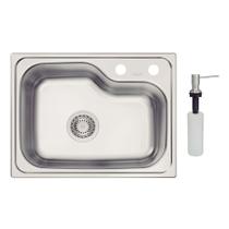 Cuba Tramontina Morgana Compact 48 Fx Aço Inox Acetinado 55x42 Cm Com Dosador De Sabão