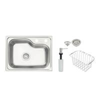 Cuba Tramontina Morgana Compact 48 FX em Aço Inox + válvula, cesta aramada e dosador de sabão Cuba Tramontina Morgana Compact 48 FX em Aço Inox + válvula, cesta aramada e dosador de sabão