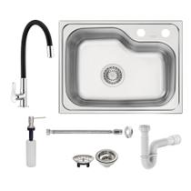 Cuba Tramontina Morgana Compact 48 Fx Undermount 55X42 93815392 Inox + Torneira Lorenzetti 1177 B27