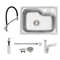 Cuba Tramontina Morgana Compact 48 Fx Undermount 55X42 93815392 +Torneira Lorenzetti Lorenchef 1167 C81