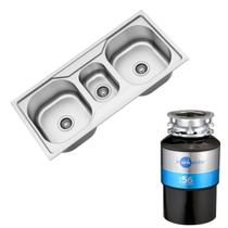 Cuba tripla Inox C/ Acessorios Debacco 20232 e Triturador127v Cuba tripla Inox C/ Acessorios Debacco 20232 e Triturador127v