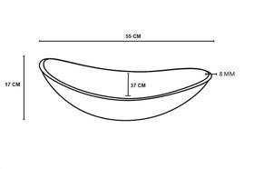 Cuba Vidro Oval 55cm Vermelho Fosco Moderna