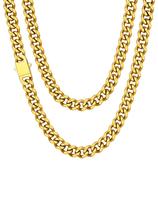 Cuban Link ChainsHouse em aço inoxidável banhado a ouro Cuban Link ChainsHouse em aço inoxidável banhado a ouro