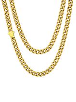 Cuban Link ChainsHouse em aço inoxidável banhado a ouro Cuban Link ChainsHouse em aço inoxidável banhado a ouro