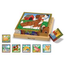 Cube Puzzle Melissa & Doug Pets com bandeja de armazenamento, 16 unidades