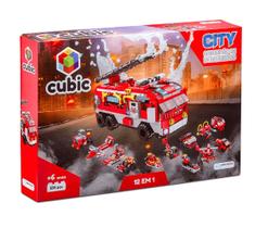 Cubic 12 em 1 Caminhão de Bombeiro Multi 558 Peças Multikids - BR1200 Cubic 12 em 1 Caminhão de Bombeiro Multi 558 Peças Multikids - BR1200