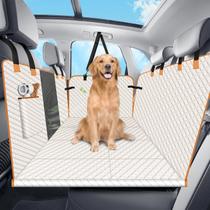 Cubierta para Asiento de Auto para Perro Lekespring para Asiento Trasero con Fondo Duro Beige