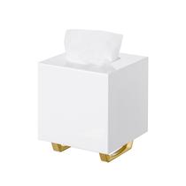 Cubierta para Caja de Pañuelos HBlife Acrílica Blanca con Patas Doradas Cubierta para Caja de Pañuelos HBlife Acrílica Blanca con Patas Doradas