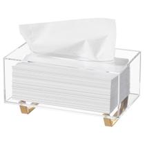 Cubierta para Caja de Pañuelos HBlife de Acrílico Transparente con Patas Doradas Cubierta para Caja de Pañuelos HBlife de Acrílico Transparente con Patas Doradas