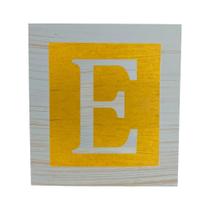 Cubo Amarelo Letra Azul Bebê com Aplique Festa Chá de Bebê Decoração 8x8x8 Cm Mdf Madeira Cubo Amarelo Letra Azul Bebê com Aplique Festa Chá de Bebê Decoração 8x8x8 Cm Mdf Madeira