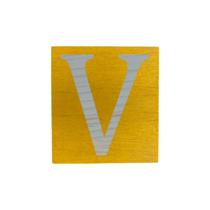 Cubo Amarelo Letra Azul Bebê Festa Chá de Bebê Decoração 8x8x8 Cm Mdf Madeira
