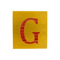 Cubo Amarelo Letra Vermelha Festa Chá de Bebê Decoração 8x8x8 Cm Mdf Madeira