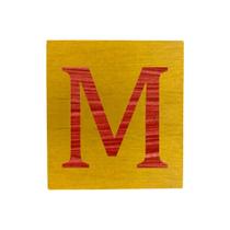 Cubo Amarelo Letra Vermelha Festa Chá de Bebê Decoração 8x8x8 Cm Mdf Madeira
