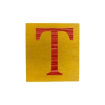 Cubo Amarelo Letra Vermelha Festa Chá de Bebê Decoração 8x8x8 Cm Mdf Madeira