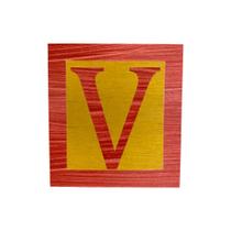 Cubo Amarelo Letra Vermelho com Aplique Festa Chá de Bebê Decoração 8x8x8 Cm Mdf Madeira