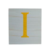 Cubo Azul Bebê Letra Amarelo Festa Chá de Bebê Decoração 8x8x8 Cm Mdf Madeira