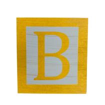 Cubo Azul Letra Amarela com Aplique Festa Chá de Bebê Decoração 8x8x8 Cm Mdf Madeira Cubo Azul Letra Amarela com Aplique Festa Chá de Bebê Decoração 8x8x8 Cm Mdf Madeira