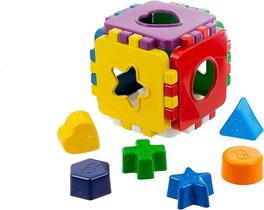 Cubo baby educativo com blocos, colorido