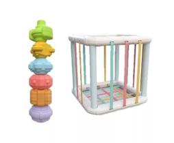 Cubo Bebê Colorido Forma Blocos Classificação Jogo Aprendizagem Empilhe, Equilibre Coordenação e Divirta-se
