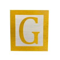 Cubo Branco Letra Amarela com Aplique Festa Chá de Bebê Decoração 8x8x8 Cm Mdf Madeira Cubo Branco Letra Amarela com Aplique Festa Chá de Bebê Decoração 8x8x8 Cm Mdf Madeira