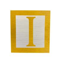 Cubo Branco Letra Amarela com Aplique Festa Chá de Bebê Decoração 8x8x8 Cm Mdf Madeira Cubo Branco Letra Amarela com Aplique Festa Chá de Bebê Decoração 8x8x8 Cm Mdf Madeira