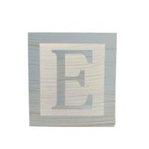 Cubo Branco Letra Azul Bebê com Aplique Festa Chá de Bebê Decoração 8x8x8 Cm Mdf Madeira