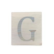 Cubo Branco Letra Azul Bebê Festa Chá de Bebê Decoração 8x8x8 Cm Mdf Madeira