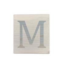 Cubo Branco Letra Azul Bebê Festa Chá de Bebê Decoração 8x8x8 Cm Mdf Madeira