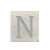 Cubo Branco Letra Azul Bebê Festa Chá de Bebê Decoração 8x8x8 Cm Mdf Madeira