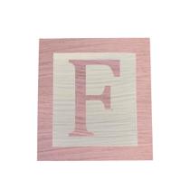 Cubo Branco Letra Rosa Bebê com Aplique Festa Chá de Bebê Decoração 8x8x8 Cm Mdf Madeira