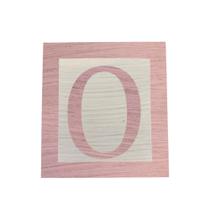 Cubo Branco Letra Rosa Bebê com Aplique Festa Chá de Bebê Decoração 8x8x8 Cm Mdf Madeira
