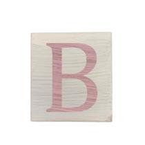 Cubo Branco Letra Rosa Bebê Festa Chá de Bebê Decoração 8x8x8 Cm Mdf Madeira