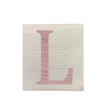 Cubo Branco Letra Rosa Bebê Festa Chá de Bebê Decoração 8x8x8 Cm Mdf Madeira