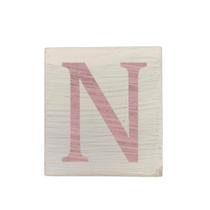 Cubo Branco Letra Rosa Bebê Festa Chá de Bebê Decoração 8x8x8 Cm Mdf Madeira